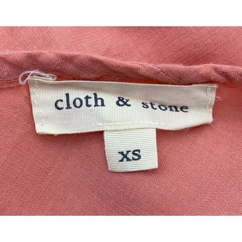 Cloth & Stone Peach Sleeveless Boho Faux Layered Top Ruffle & Tie Inset XS - Picture 4 of 5